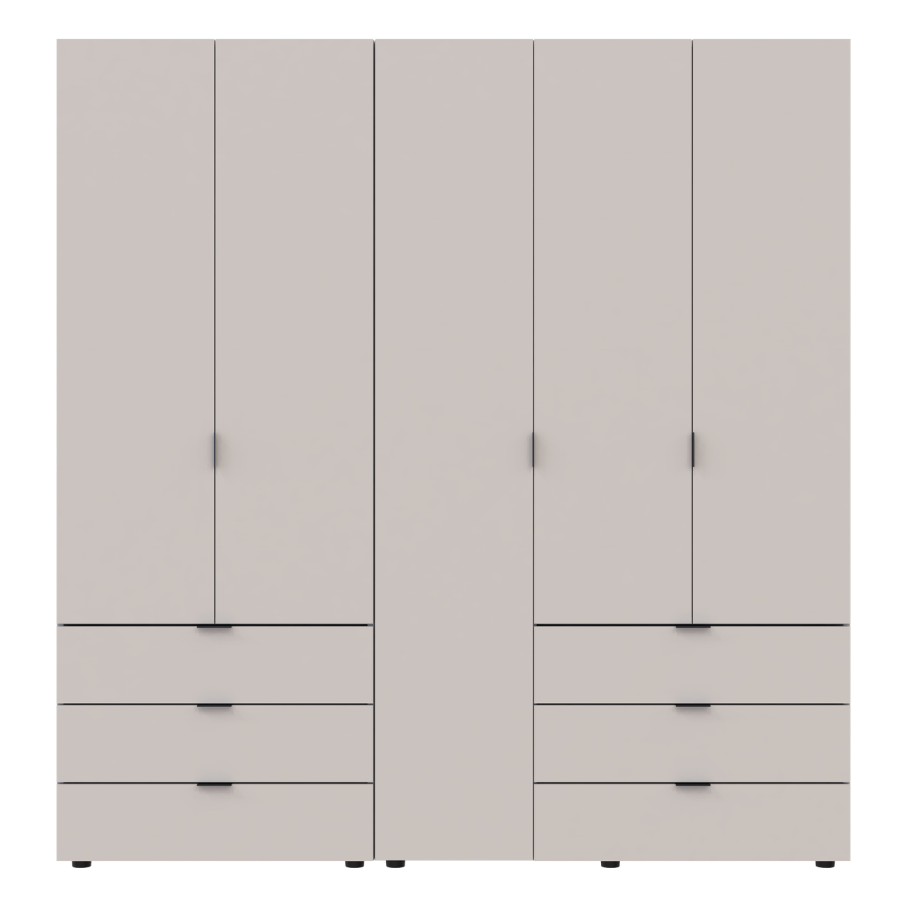 Розпашна Шафа для одягу Doros Гелар комплект Кашемір 2+3 ДСП 193.7х49.5х203.4 (80737638)