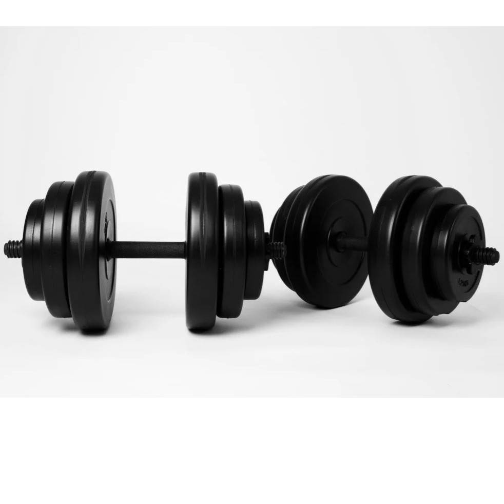 

Гантели 2 по 18 кг разборные наборные ABS композитные, Черный