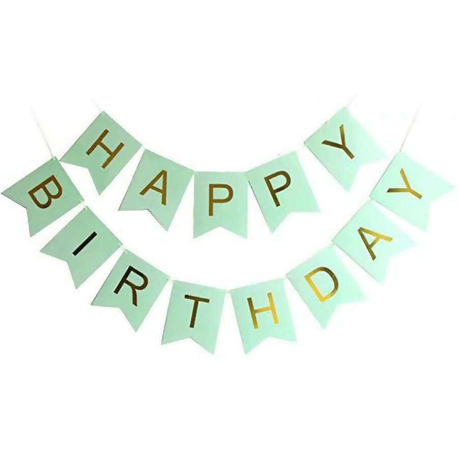

Гирлянда бумажная Happy birthday, мятная, Разные цвета