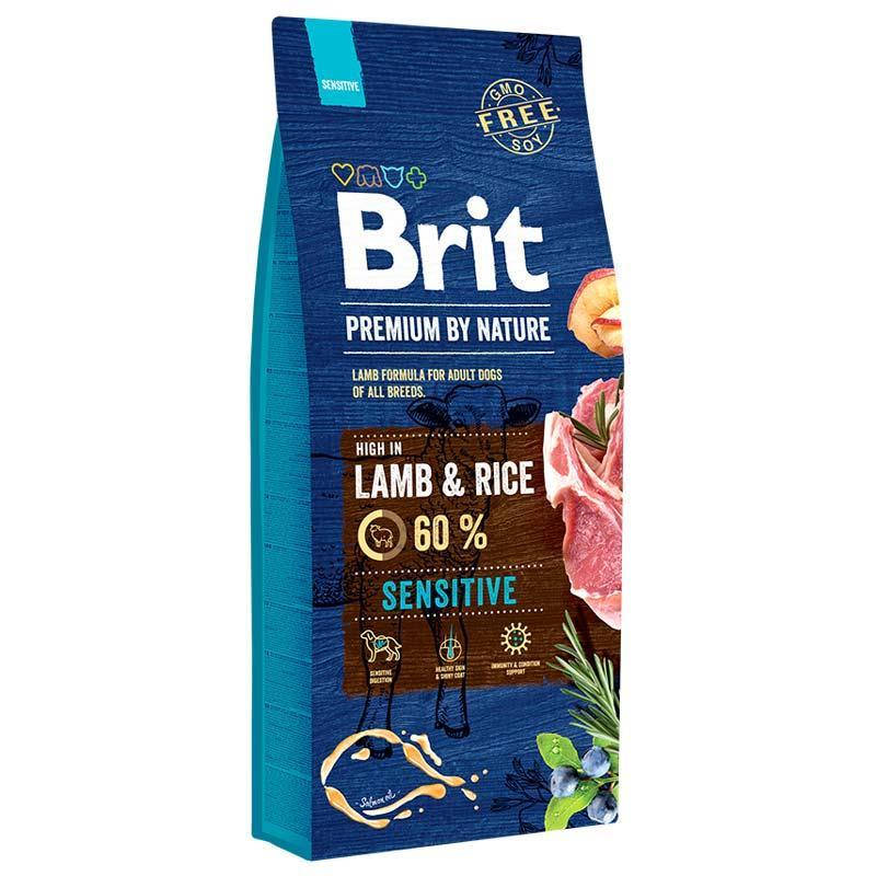 

Корм Brit Premium Sensitive Lamb and Rice 15 кг гипоаллергенный для собак с ягненком и рисом