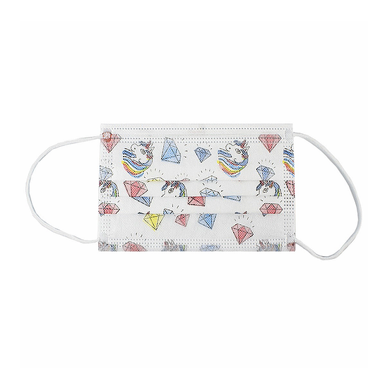 

Маска медична на резинках з Єдинорогом 1шт, Белый