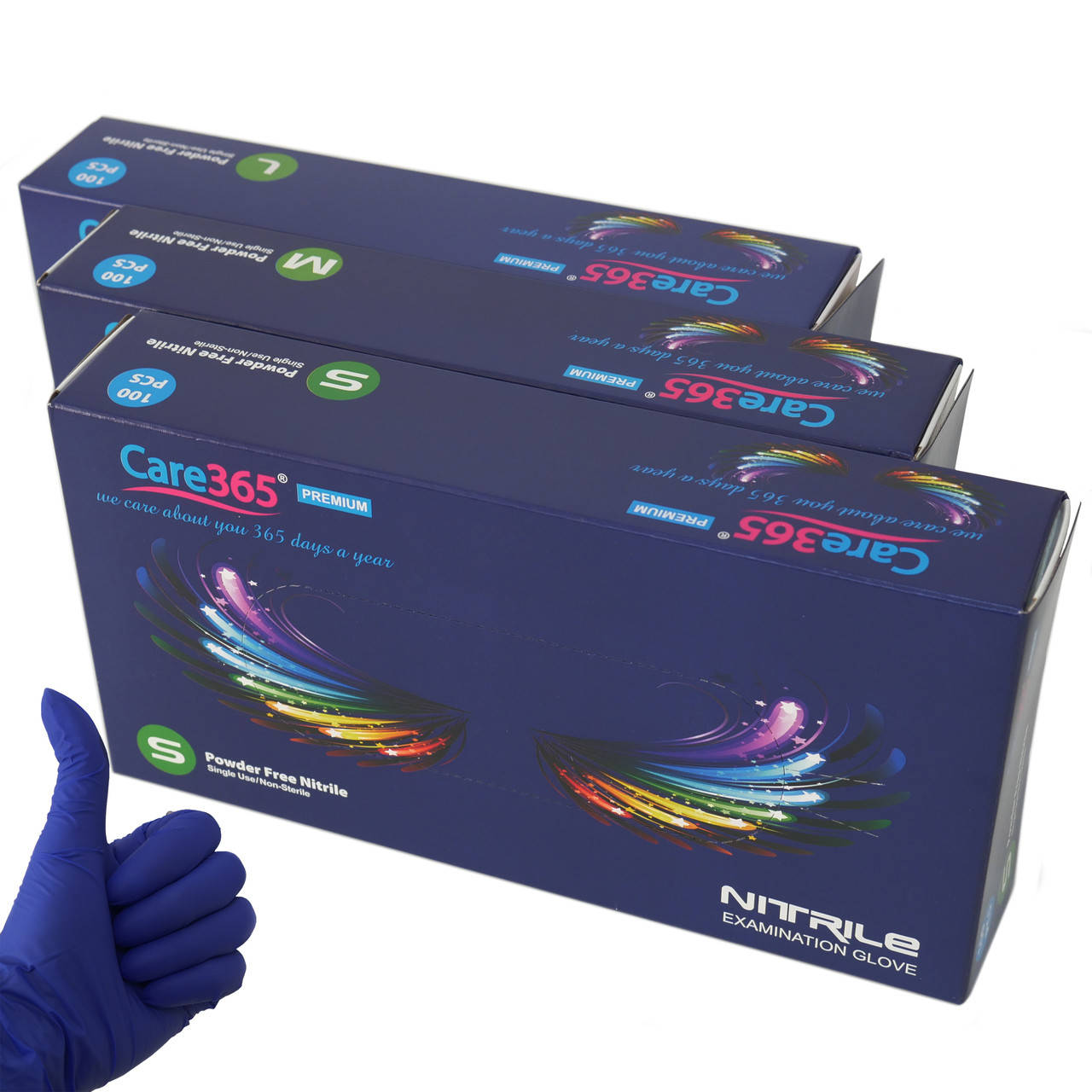 

Медицинские перчатки из нитрила, Care365, 100шт 50 пар, размер XS/S/M/L