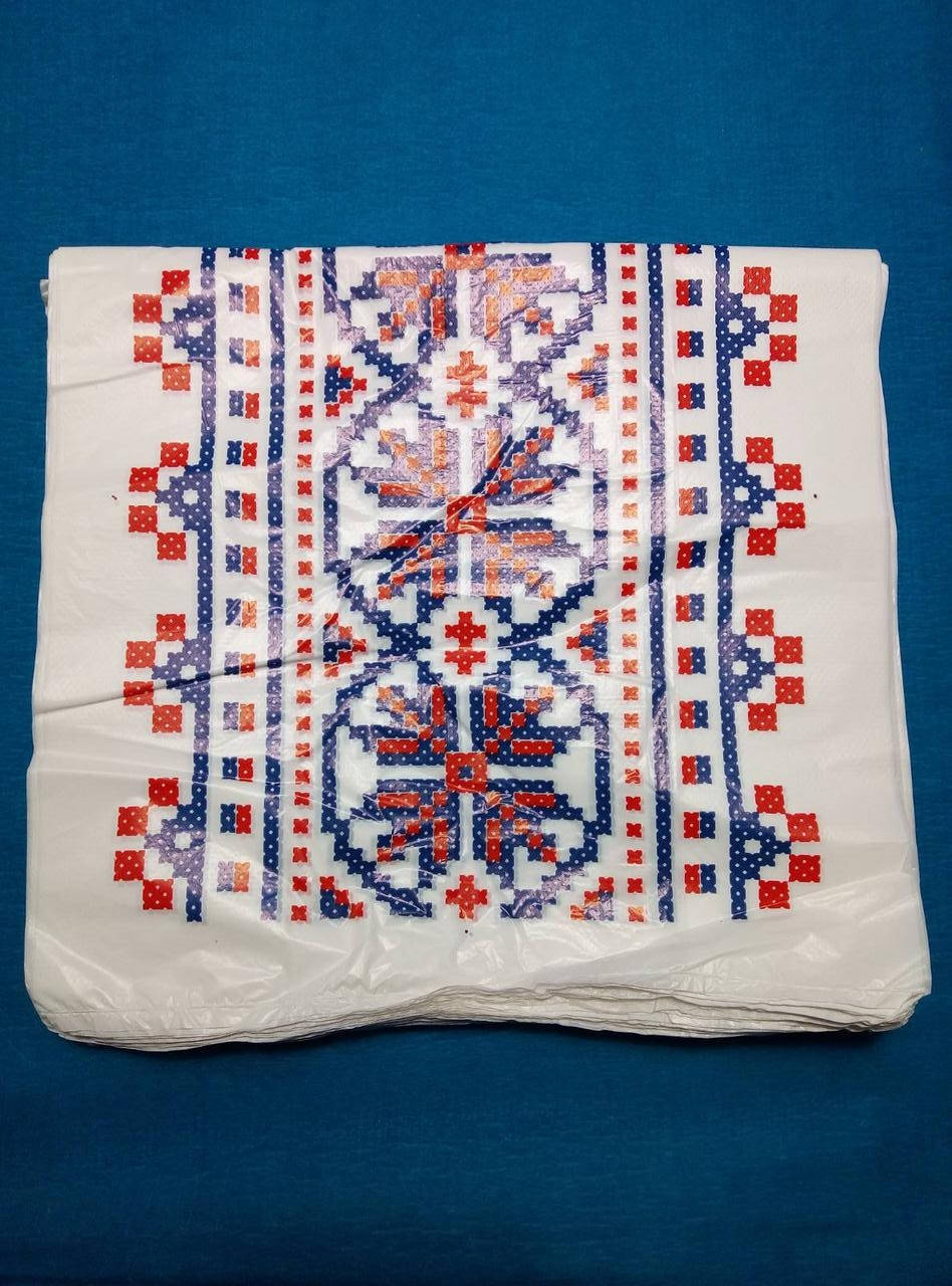 

Пакет вишиванка узор 30*50 100 шт. в упаковці, Белый