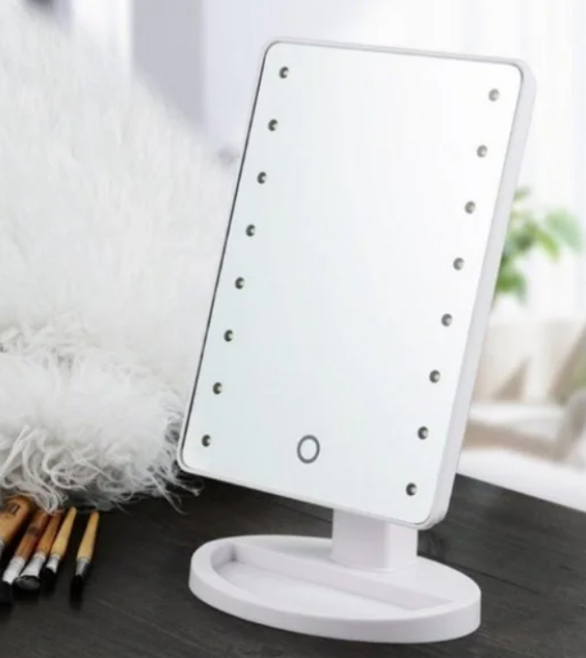 

Зеркало для макияжа с подсветкой прямоугольное Белое, Белый