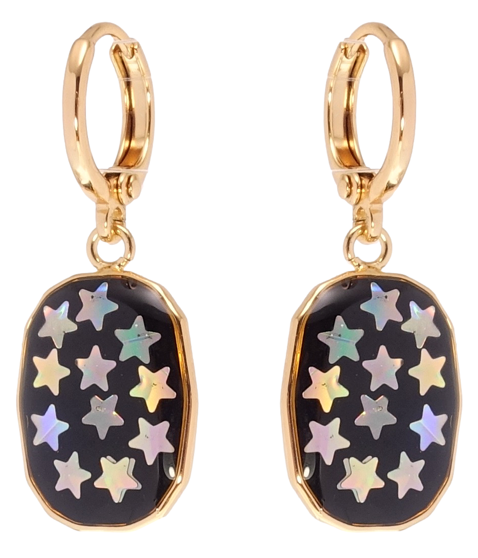 

Серьги Xuping Позолота 18K подвески на колечках "Подвески с эмалью и блестками"