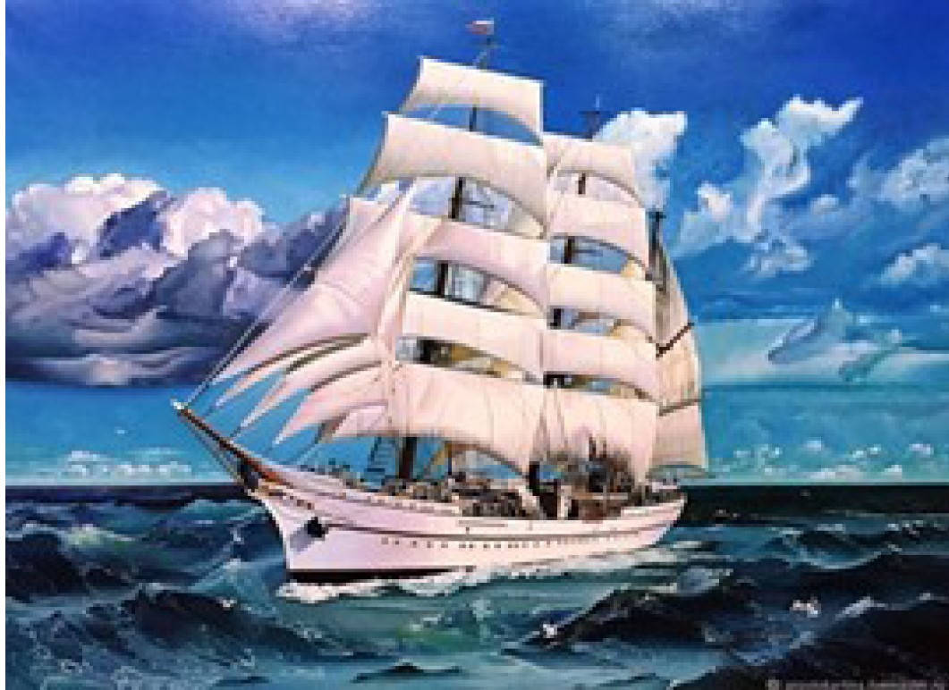 

Алмазная мозаика 2 в1 Картина по номерам Белый парус 3D 2 в 1 на подрамнике 40х50 см