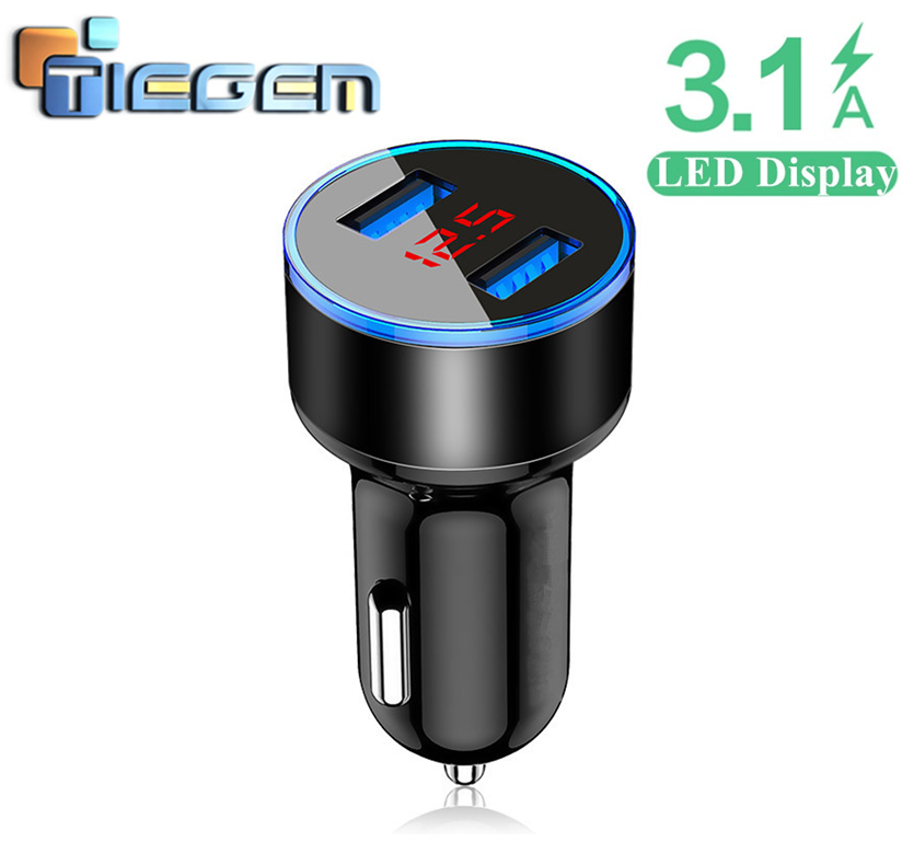 

Автомобильное зарядное устройство 3.1A LED 2 USB порта. Зарядка в машину от прикуривателя для телефона DV73B