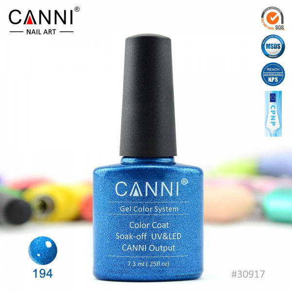 

Гель-лак CANNI 194 синий с микроблеском