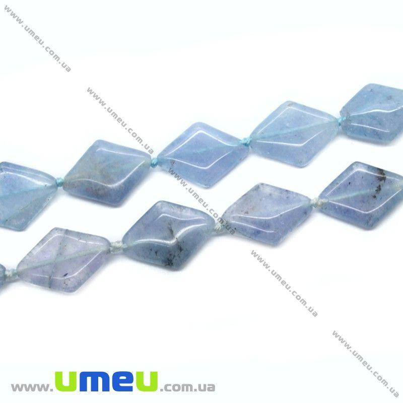 

Бусина натуральный камень Аквамарин, 20х15х6 мм, Ромб плоский, 1 шт (BUS-016258)