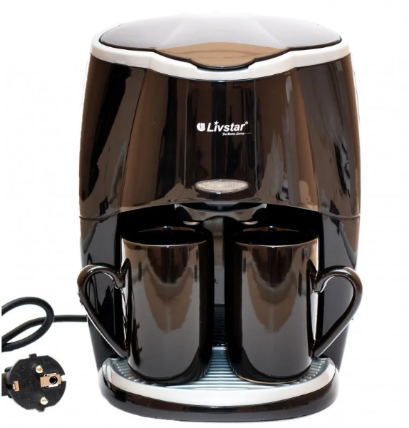

Кофеварка Livstar LSU 1190 650W + 2 чашки 220V | кофемашина с двумя чашками
