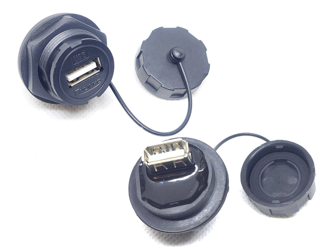 

Гнездо USB 2.0 герметичное IP-68, Черный
