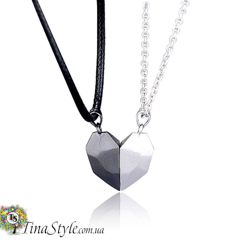 

Парные подвески нерозлучники для двоих влюбленных на магните кулон пара для двоих сердце половинки I love you