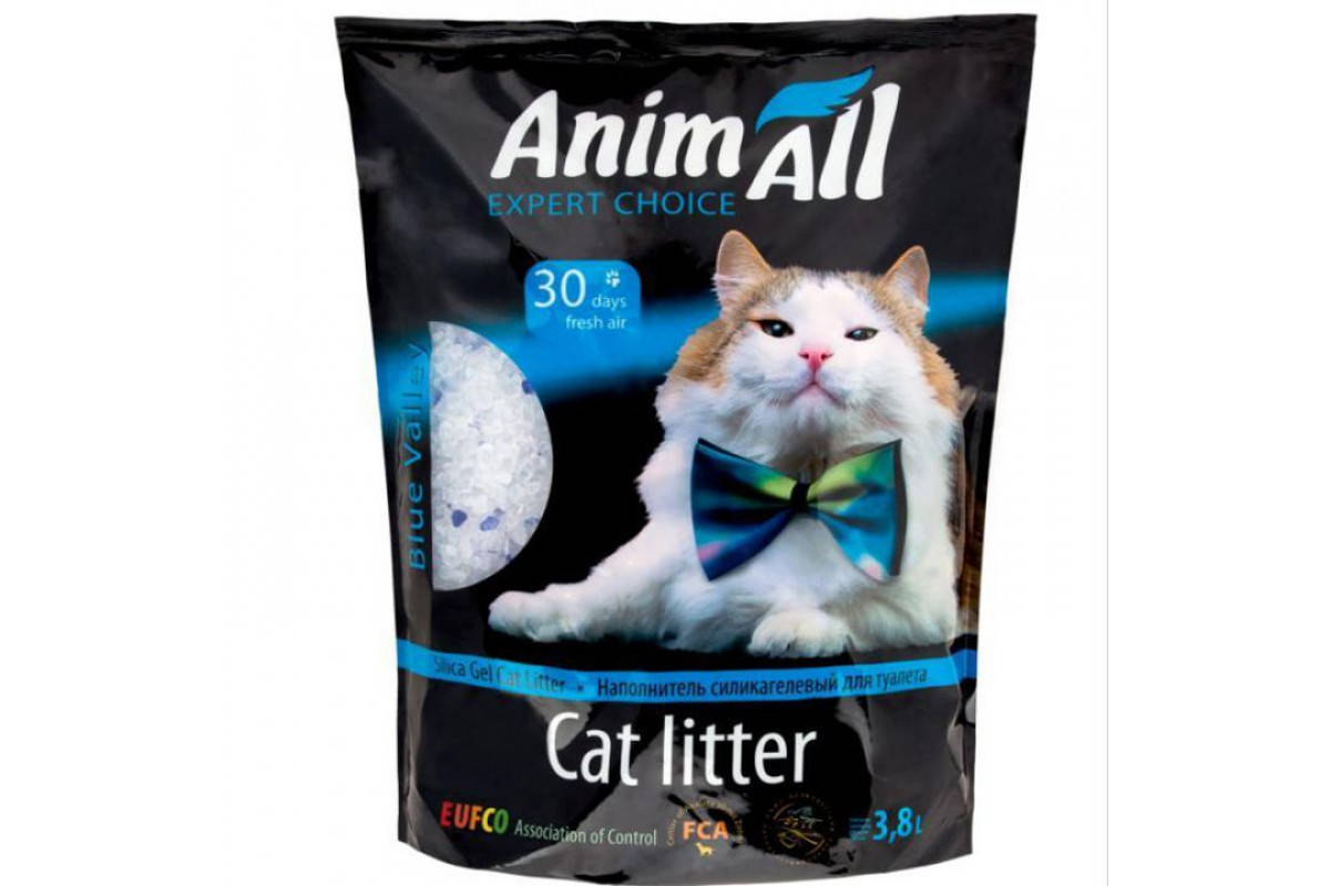 

AnimAll Expert Choice - силикагелевый наполнитель для кошек (голубые гранулы) - 3,8 л