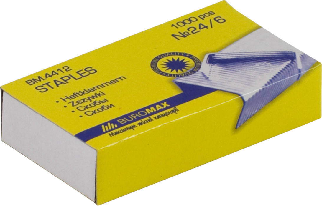 

Скобы для степлера Buromax Люкс №24/6 1000шт BM.4412