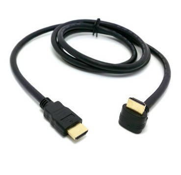

Шнур HDMI (шт.- шт.угловой) Vers.-1,4, диам.-6мм, gold, 1м, чёрный