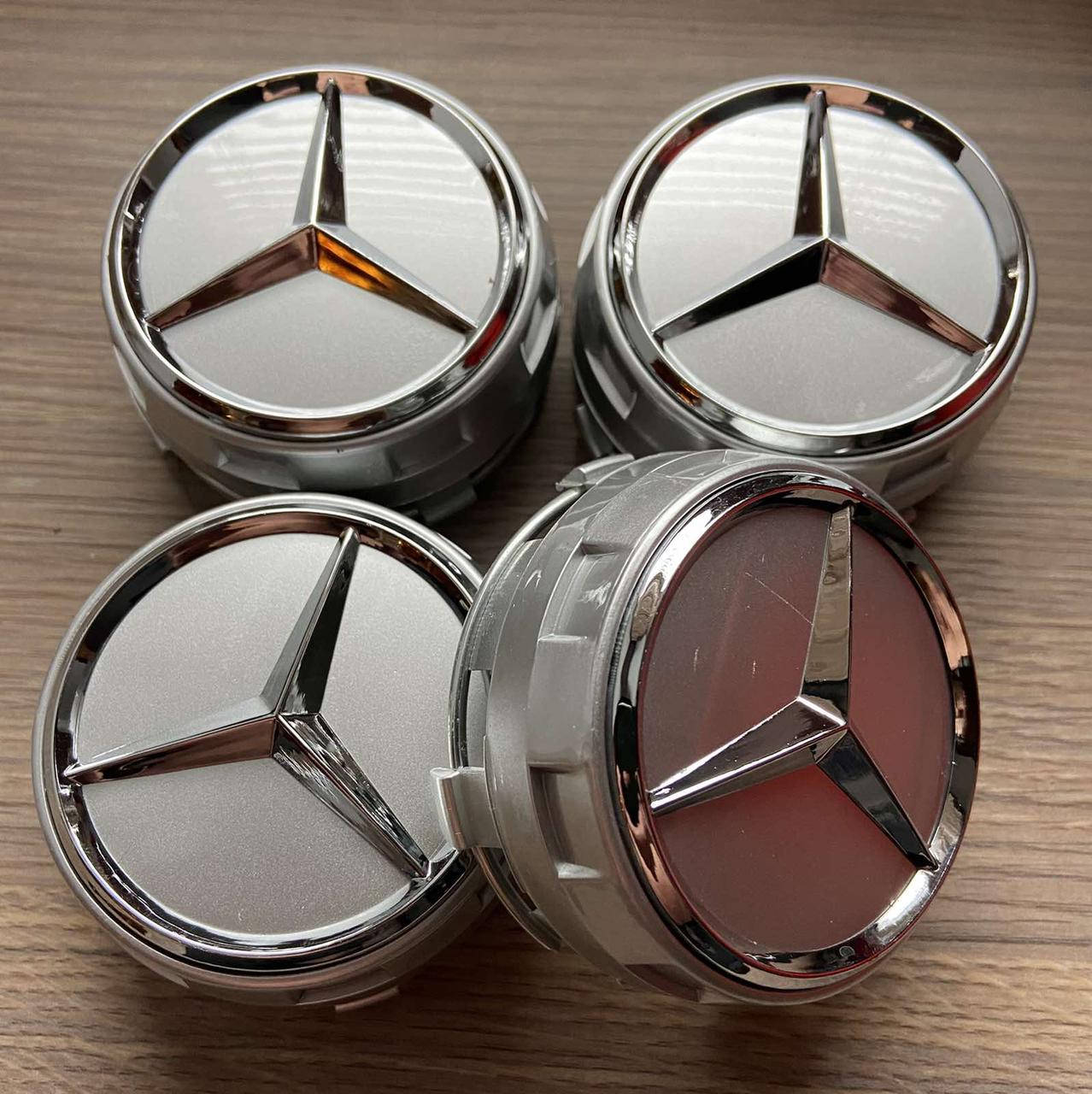 

Колпачок Колпачки на литые диски Mercedes AMG 0004000900 серые/хром 75мм 70мм 14мм