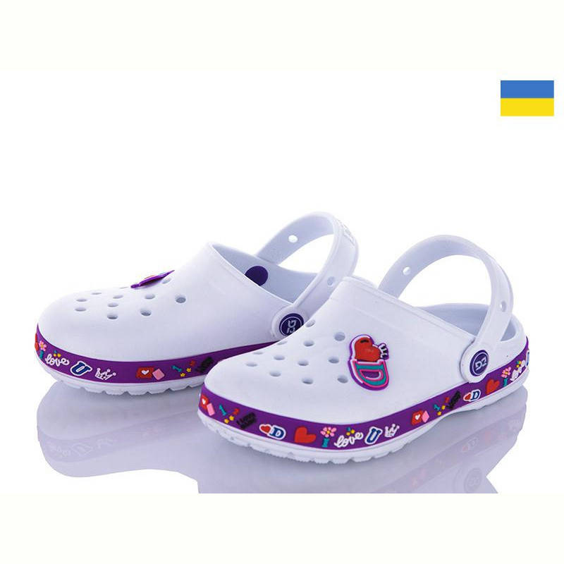 

Резиновые тапочки, сабо, кроксы подростковые р.33,34 35, Белый