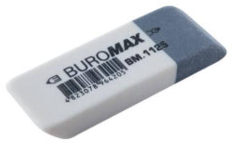 

Ластик двойной с абразивной частью 56x19x8мм бело-серый BUROMAX BM.1125