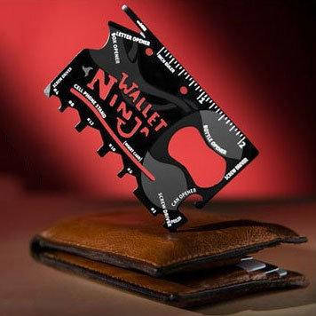 

Мультитул кредитка "Wallet Ninja" 18 в 1 Карманный инструмент выживания, Черный