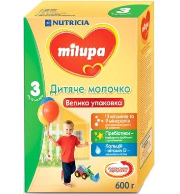 

Milupa Смесь молочная 3 (детское молочко) 600г 12м+ Суміш молочна суха