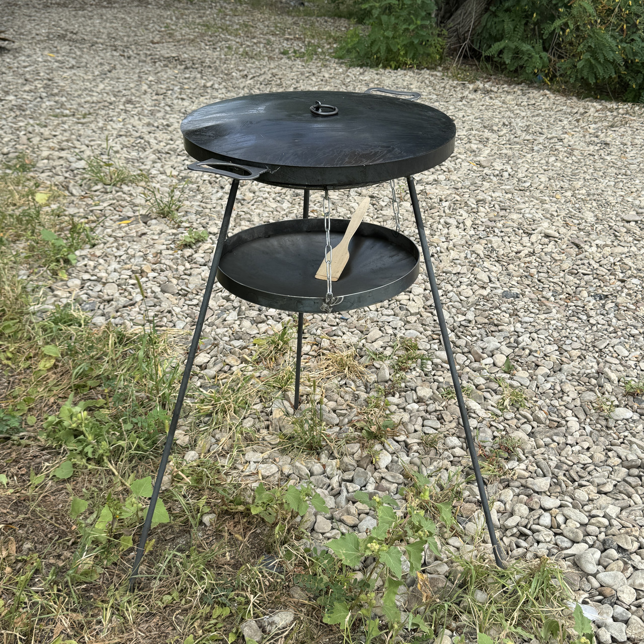 Сковорода з диска 60 см із кришкою та підставкою для вогню на розбірних ногах 1м  та чохолом