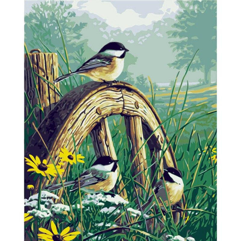 

Алмазная мозаика "Птички", картина стразами. Матовая. 20*30 см