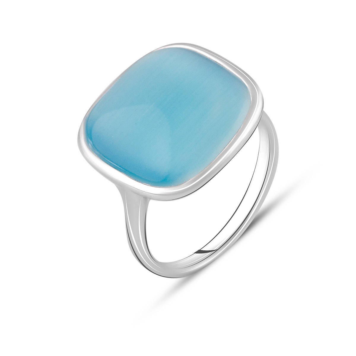 

Серебряное кольцо с натуральным кошачьим глазом