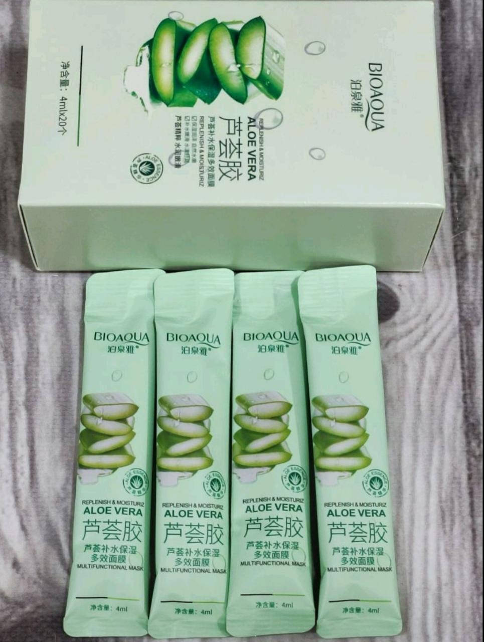 

Ночная восстанавливающая маска с экстрактом алоэ вера Bioaqua Aloe Vera Multifunctional Mask (20 штук)
