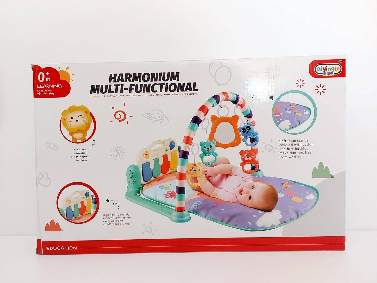 

Развивающий коврик для малышей музыкальный с погремушками