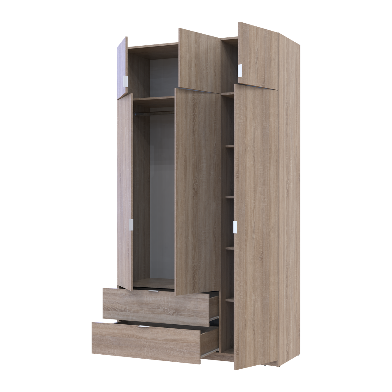 Розпашна Шафа для одягу Doros Лукас Дуб Сонома 3ДСП 135х50х240 (80737803) 5