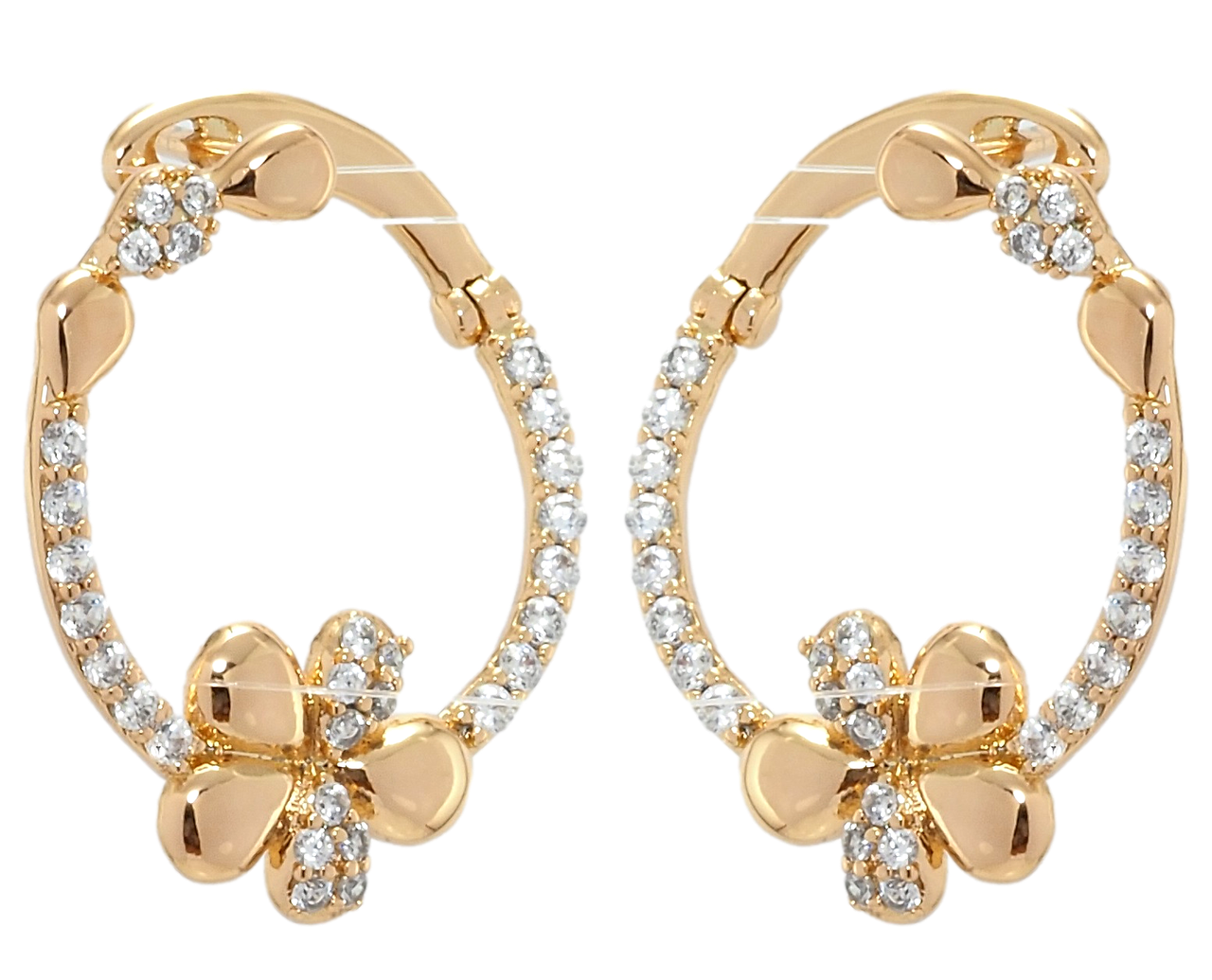 

Серьги Xuping Позолота 18K английский замок "Колечки с цветочком"