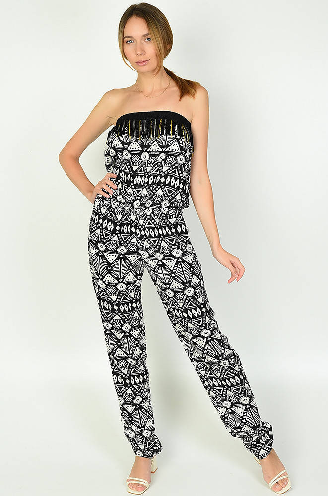 

Комбинезон женский черно-белый ААА 134584M