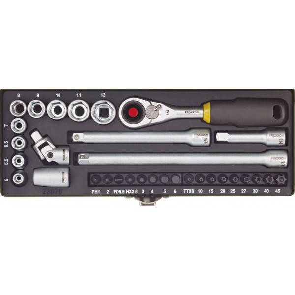 

Профессиональный набор инструмента на 1/4“, 32шт PROXXON 2307 (код 23078)