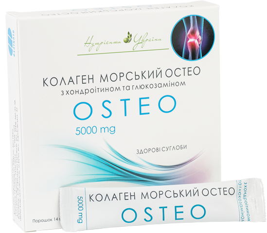 

Коллаген морской OSTEO c глюкозамином и хондроитином 14 стиков