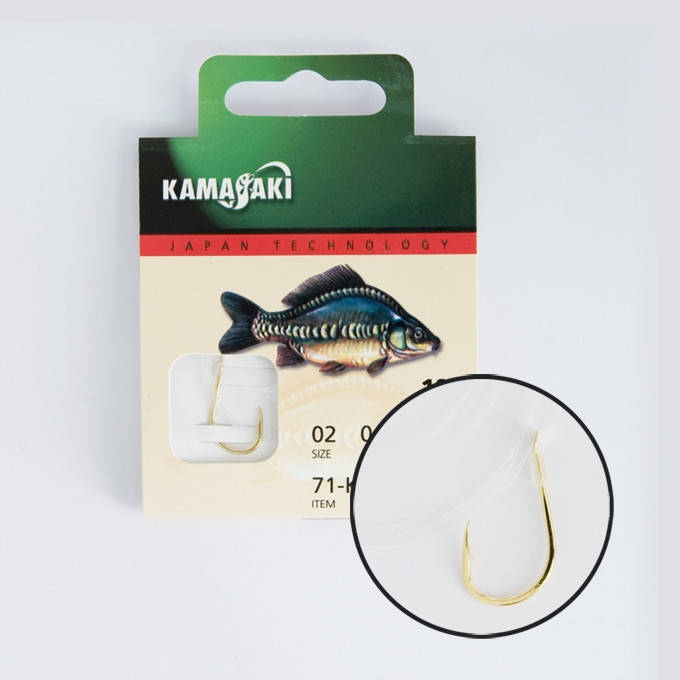 

Гачок з повідцем Kamasaki Carp Carbon K807 Gold №8 10шт.