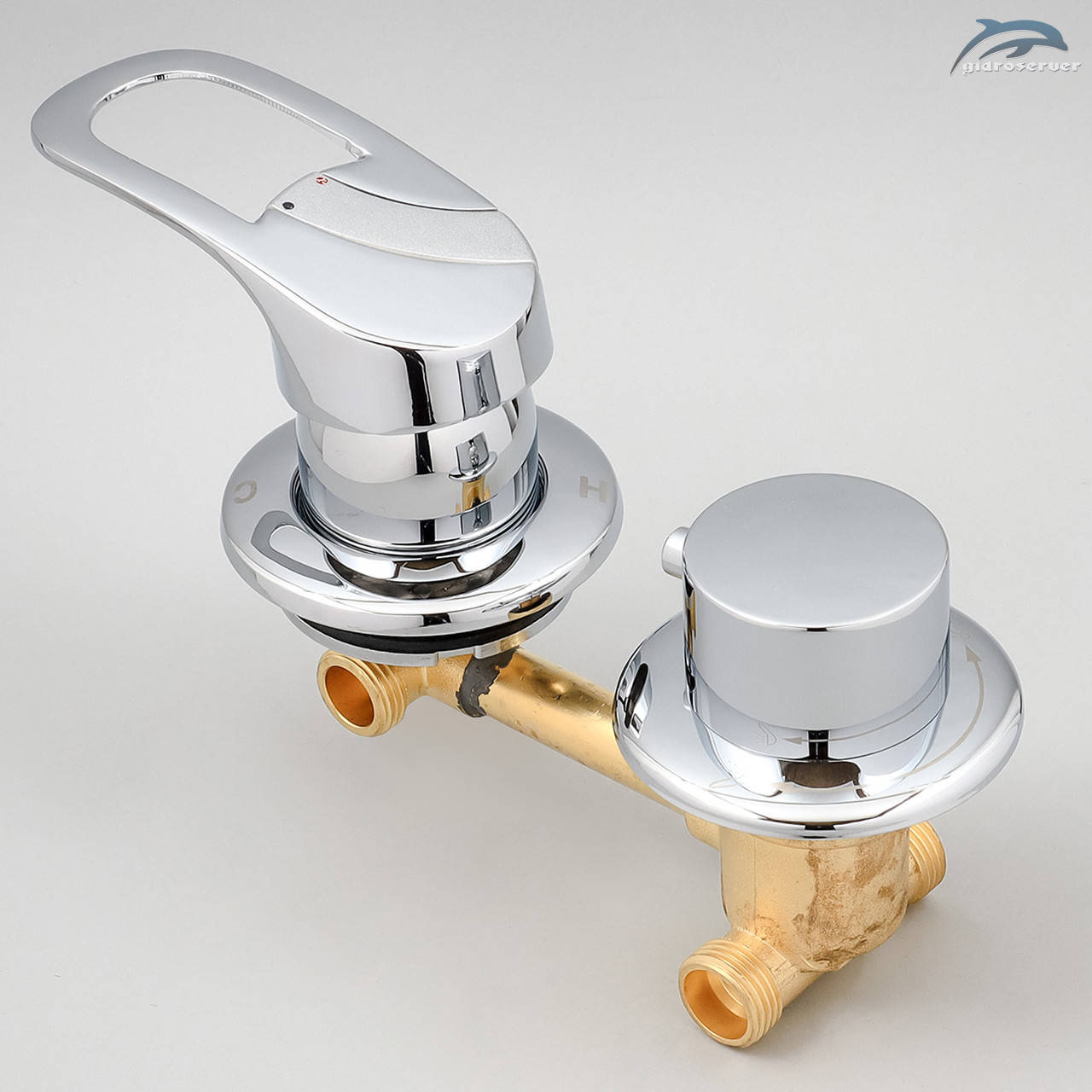 

Смеситель для душевой кабины, гидробокса G2-10 на 2 положения., Хром