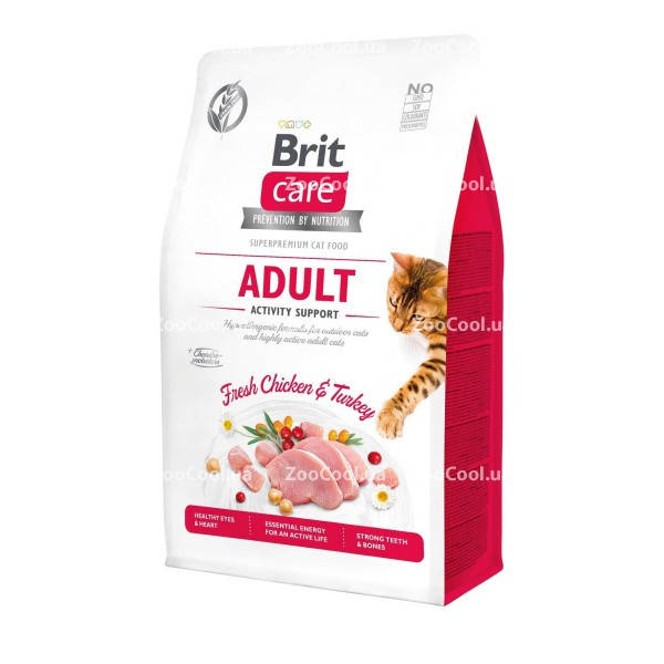 

Сухой корм Brit Care Cat GF Adult Activity Support для кошек живущих на улице