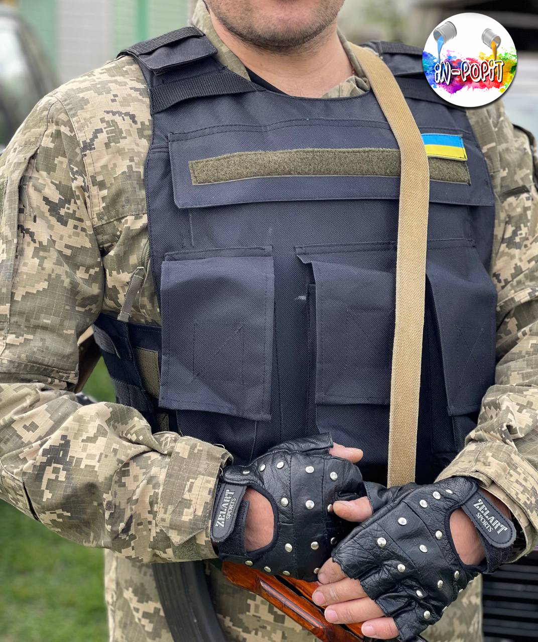 

Плитоноска разгрузочная тактическая, камуфляж, Черный Оксфорд 600 непромокаемый