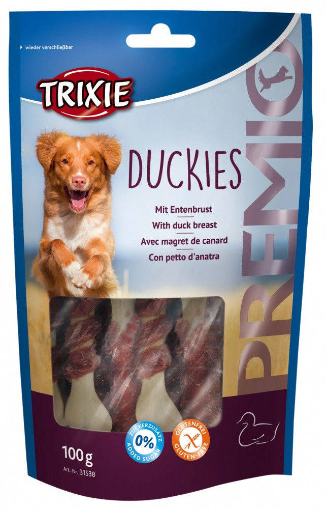 

Trixie TX-31538 Premio Duckies 100 гр - лакомство утка с кальцием для собак