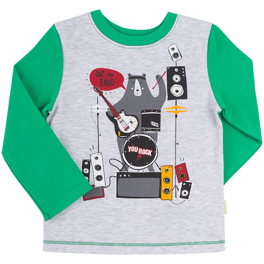 

ФБ 585а Джемпер інтерлок, р.80 колір6Х0 зелений,сірий