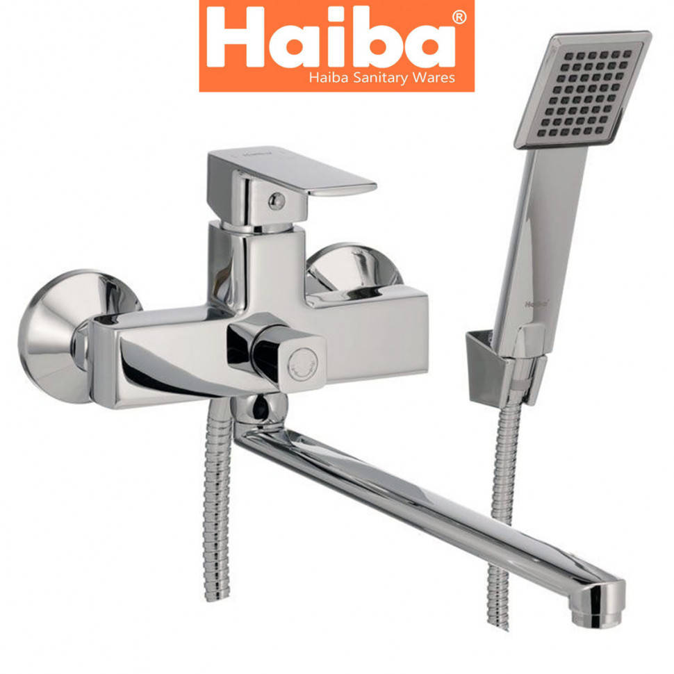 

Смеситель для ванны длинный нос HAIBA Kubus EURO (Chr-006)