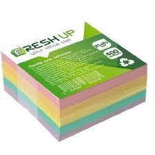 

Бумага для заметок Fresh Up 80х80х40 мм 400 листов Цветная (FR-3412), Белый