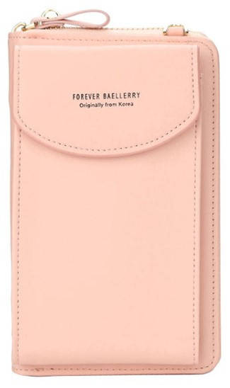 

Женский клатч Baellerry forever через плечо, сумка кошелёк, сумочка для телефона (7 цветов) Пудра