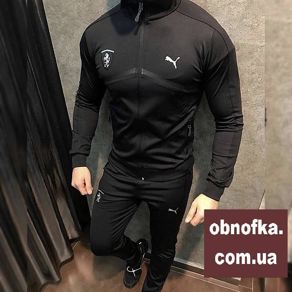 

Спортивный мужской костюм без капюшона эластик черный