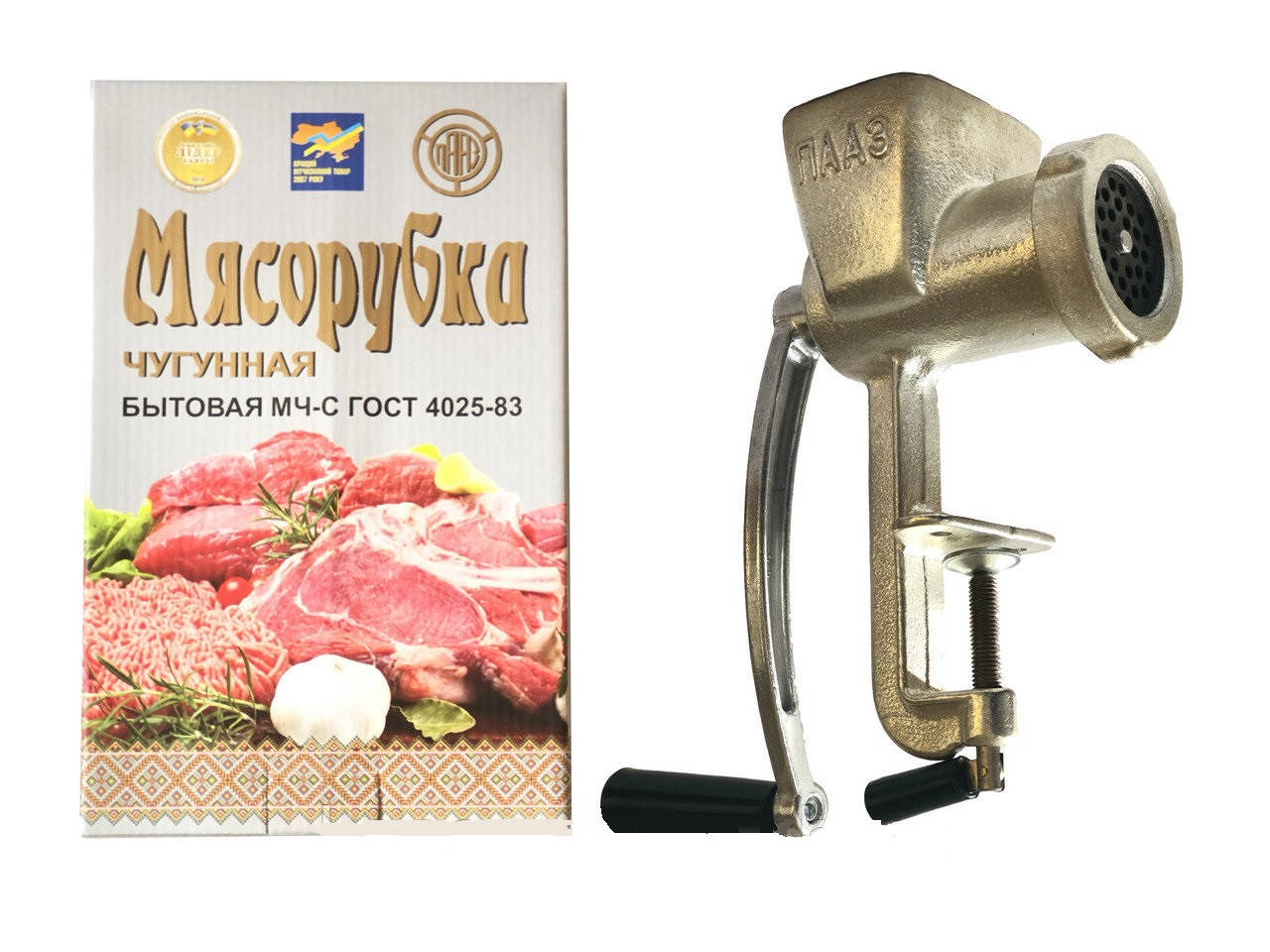 

М’ясорубка механічна чавунна Полтава МЧ-С