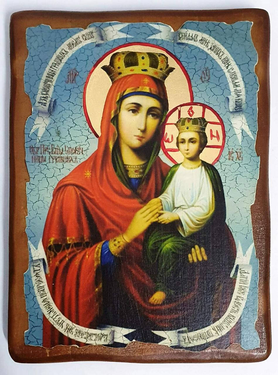 

Икона Споручница грешных(на масиве ольхи)