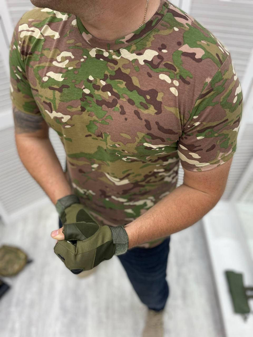 

Футболка армейская мужская военная в цвете мультикам XXL