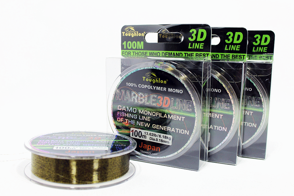 

Леска рыболовная MARBLE 3D line 100м, Зелёный