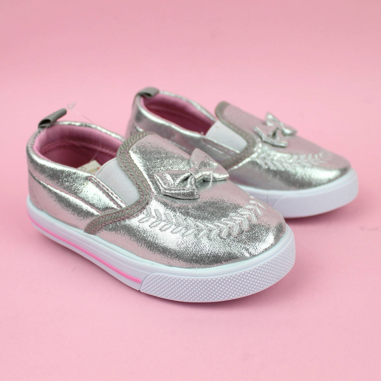 

Серебристые кеды слипоны на девочку тм Том.м размер 21,22,23