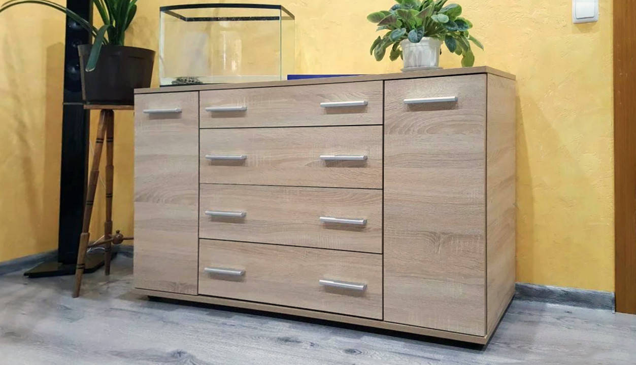 

Комод для спальни К-4 ТЕЛЕСКОПЫ дуб сонома 130х38х73.